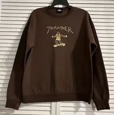 Thrasher Skateboarding Sweatshirt Medium Brown Mens Crewneck Gonz Mark Gonzales