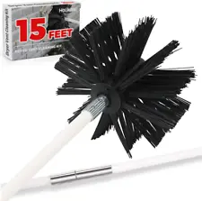 Holikme 15 Feet Dryer Vent Cleaning Synthetic Head Brush 3.9 in Width - Black