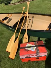 16' Discovery 160K Old Town Canoe with Old Town paddles and vests. 3 person.