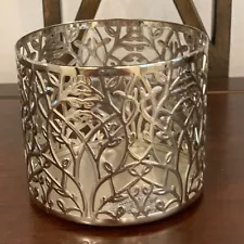 Bath & Body Works Candle Sleeve Holder. Holds 22oz Candle Silver Vines