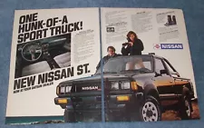 1984 Nissan S/T 4x4 Pickup Vintage 2pg Ad "One Hunk-Of-A-Sport-Truck"