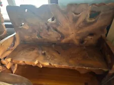 hand made wooden bench