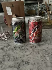 Acid Corroded Mountain Dew Pitch Black 2011 And Typhoon 2011 Cans