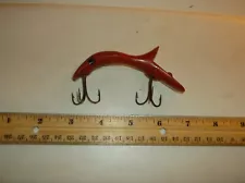 VINTAGE SURE BITE SHE DEVIL FISHING LURE RED WHITE SPORTSMAN CO