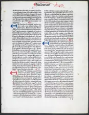 Rare medieval Bible leaf,Zachariah,chapter 4-chapter 9.Renner ,Venice,1480e