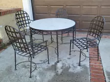 Vintage Mario Papperzini for Salterini Style Dining Set Round Table + 4 Chairs