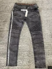 *SALE!!* Rock Revival Biker Tapered Leg Jeans “Mike” Dark Gray Men’s Size 32