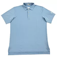 Peter Millar Polo Shirt Mens Large Blue Arnold Palmer Swing for the King Golf