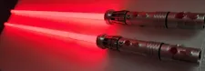 Two 2018 Black Series Darth Maul Force FX Lightsabers Metal W/ Lights & Sound