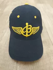 Breitling Watches Hat - Vintage Corduroy Snapback - Blue And Gold