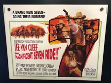 Original 1972 THE MAGNIFICENT SEVEN RIDE Movie Poster 22 x 28 LEE VAN CLEEF