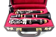 SOLID EBONY Wood CLARINET -Silver Plated Keys - Leather Pads - NEW - SALE!