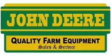 John Deere Farm Equipment Sales & Service Metal Sign: 24" Wide Diecut USA Steel