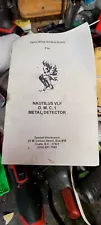 RARE Nautilus DMC 1 Metal Detector Relic MANUAL