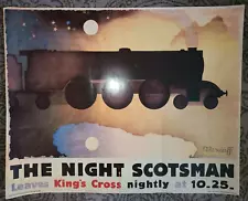 Vtg "The Night Scotsman" train poster, London & North Eastern Railway