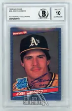 Jose Canseco 88 AL MVP 1986 Donruss Autographed Rookie Card #39 - BAS 10