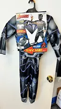 Kids Marvel Avengers LIGHT UP Black Panther child costume size Small 4-7 READ