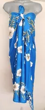 Sarong Thai Fringed Pareo Blue Hibiscus Dress Skirt Beach Cover Wrapðº