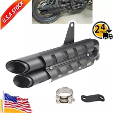 Slip on Double Mufflers Exhaust Pipes For Honda Rebel CMX 300 500 2017-2023 2024 (For: 2018 Honda Rebel 500)