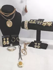 Vintage To Modern Egyptian Revival Jewelry Lot Brass Choker Bracelets Earrings