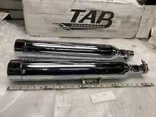 Tab Performance 3.5" Short Slip-On Mufflers Chrome Straight Cut Zombie Baffle M8