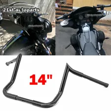 Gloss Black 14" Bagger Meathook Bar Handlebar For Harley Electra Street Glide