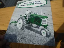 Original Oliver 3-Plow 660 Tractor Fold Out Sales Brochure