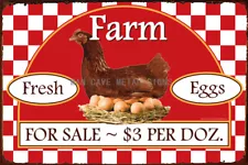 Fresh Milk Vintage Metal Tin Signs Eggs Farm Hanging Art Wall Decor Poster