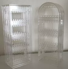 2 Folding Acrylic Earrings Rack Jewelry Display Stand Storage Holder Organizer