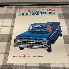 1965 Ford Truck F-100 F-250 Pickup Chassis-Cab Sales Brochure 65