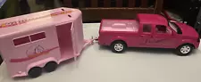 New Ray Pink Pickup Truck with Horse Trailer Popak Farm Valley Ranch