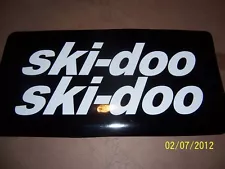 Set of 2 Vintage Ski-doo Replacement Hood Stickers (New WHITE VINYL) 2.5"X 11"