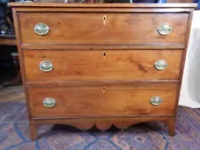 Walnut Federal Chest of Drawers Early 19th Century with Inlay & Heart Pine