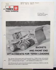 1978 Terex Buckets & Front End Attachments For Loaders Construction Product Info