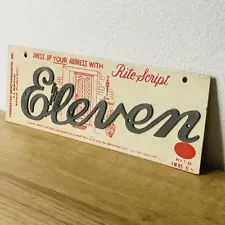 NOS Vintage Mid-Century Modern Cursive Script House Numbers Eleven 11