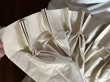 CUSTOM SILK PINCH PLEAT Champagne STRIPE PAIR OF DRAPES 66"X 106 Gorgeous