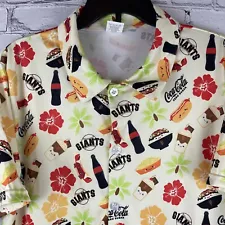 San Francisco Giants SGA Hawaiian Button Up Shirt Coca-Cola Foodie Mens Medium