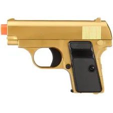 GOLD 1908 COMPACT METAL SPRING AIRSOFT PISTOL FULL SIZE HAND GUN w/ 6mm BB BBs