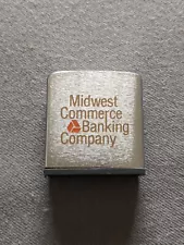 VINTAGE 1980’s MIDWEST COMMERCE BANKING COMPANY ZIPPO RULE UNUSED RARE