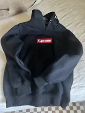 supreme box logo hoodie large black