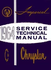 1964 Chrysler Imperial 300 New Yorker Shop Service Repair Manual Engine Wiring (For: 1964 Chrysler New Yorker)