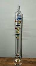 Galileo Glass Thermometer 17.5” Multicolor Floating Ball Office Table Home Decor