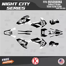 Graphics Kit for Husqvarna TE150 TE250 TE300 (2017-2019) Nightcity-White