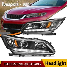 Pair Projector Headlights w/LED DRL for 2013-2015 Honda Accord Sedan 4-Door