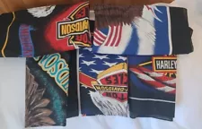 Set Of 5 New Vintage Harley Davidson Bandanas