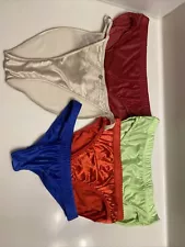 Lot Of 5 Unisex Satin Men Swim Briefs / Women’s Bikini L & XL