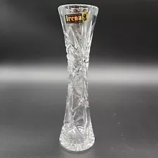 Irena Handcut Bud Vase Poland 24% Lead Crystal 8"