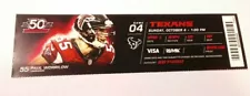 2015 Atlanta Falcons Houston Texans NFL Football Full Ticket Stub