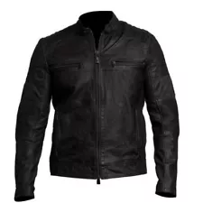 Leather Jacket Cafe Racer Black 'clearance sale' Real Leather Biker Jacket Small