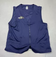 Walmart Uniform Employee Blue Vest Proud Associate Zip Pockets Unisex Size Large